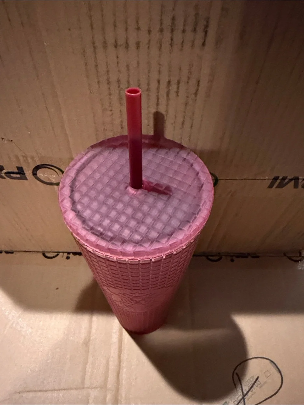 Starbucks Textured Pink Tall Tumbler with Straw